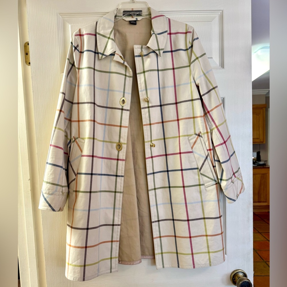 Coach Multicolor Plaid Trench Coat
